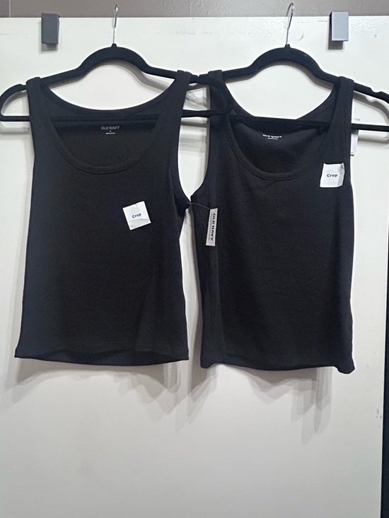 Old Navy Tops - Set of 2-Old Navy Black Cropped Tank Top - Women's Ribbed Scoop Neck